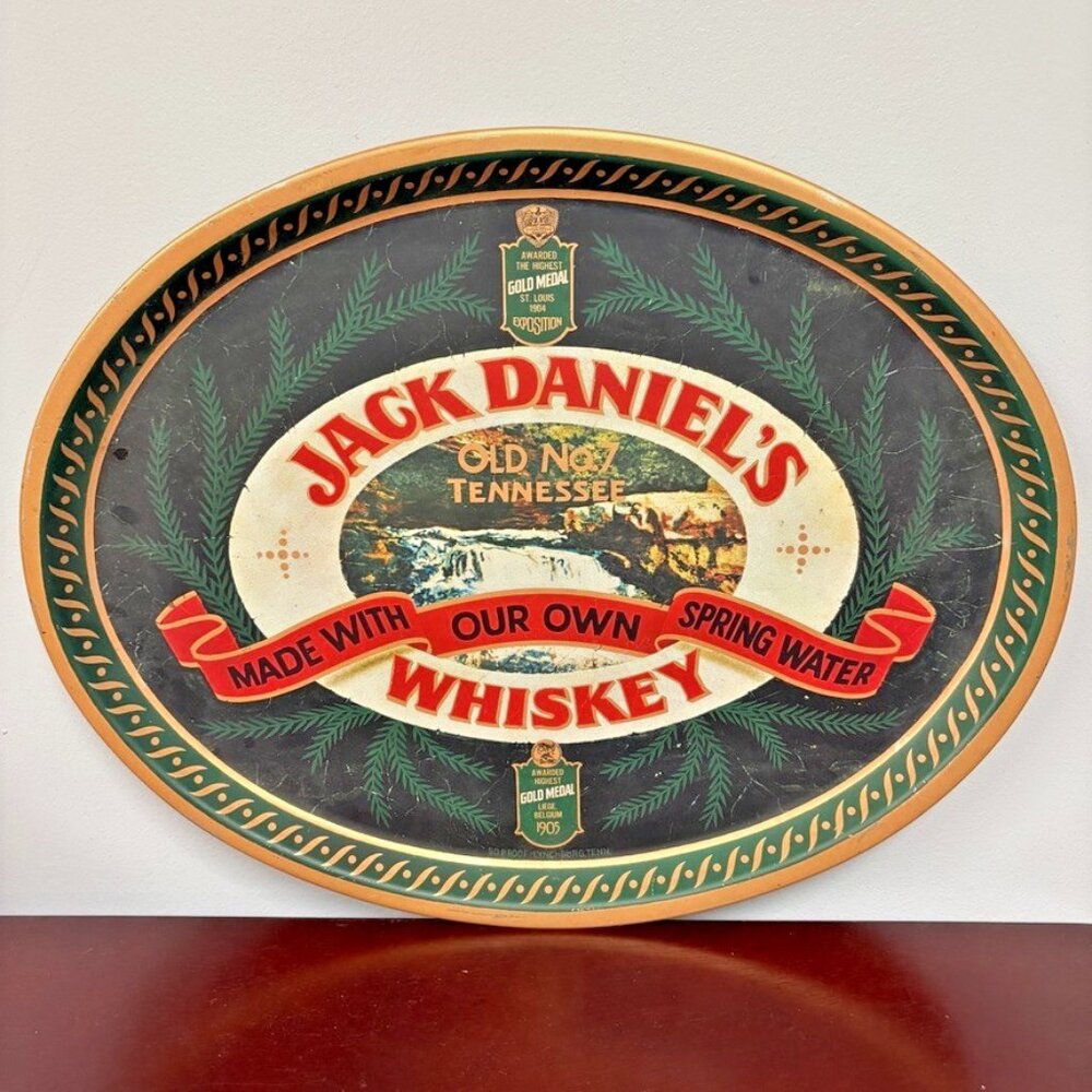Jack Daniels Metal Serving Plate Barringer Wallis And Manners Mansfield England